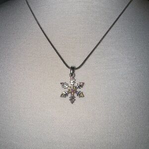 Christmas Snowflake Silver Crystal Pendant